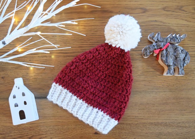 Baby and Toddler Crochet Santa Hat Free Pattern for Christmas