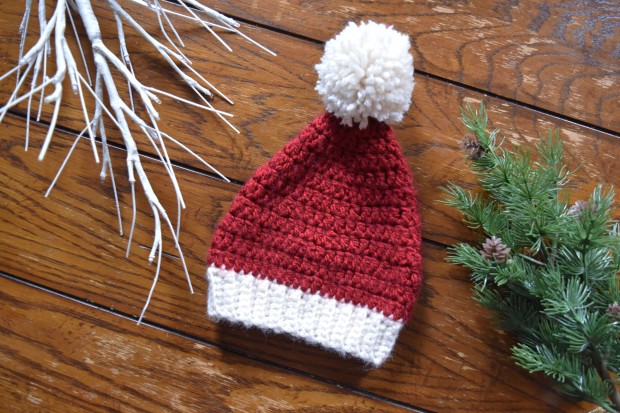 Baby and Toddler Crochet Santa Hat Free Pattern