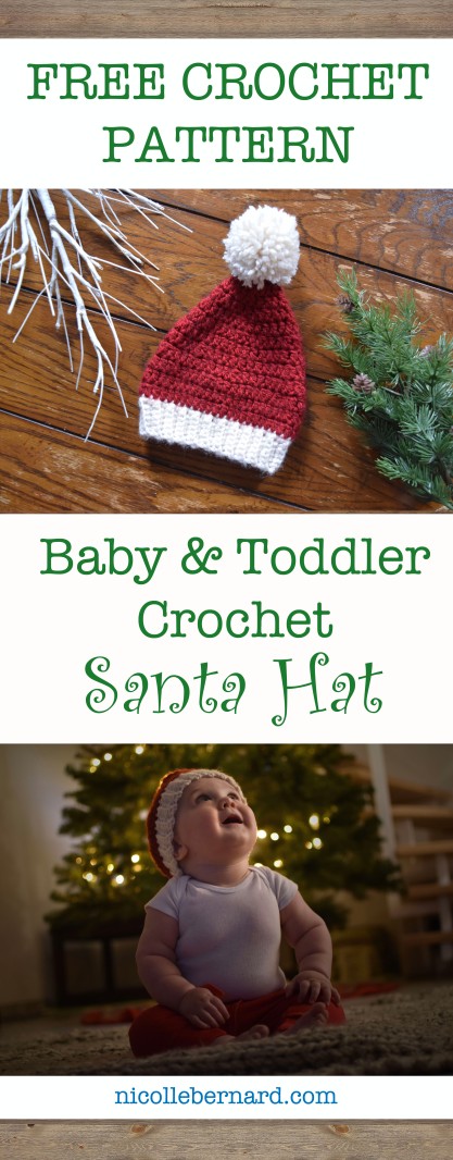 Baby and Toddler Santa Hat Free Crochet Pattern