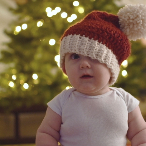 Crochet Santa Hat for Baby and Toddler Free Pattern