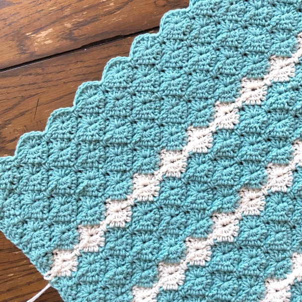 Meadow Crib Blanket Free Crochet Pattern using Harlequin Stitch