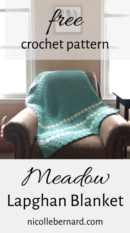 Meadow Lapghan Throw or Baby Blanket Crochet Pattern using Harlequin Stitch