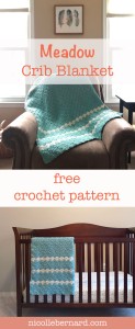 Meadow Crib Lapghan Throw Blanket Free Crochet Pattern using Harlequin Stitch